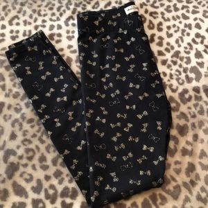 Abercrombie Kids Black Glitter Leggings Medium Size 12
